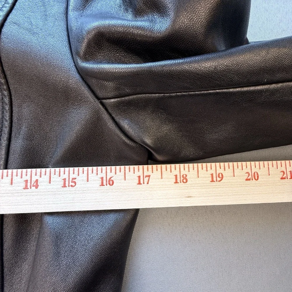 Alfani Petite Outerwear Women's Small Soft Supple Leather Coat Jacket Full Zip - Picture 11 of 11